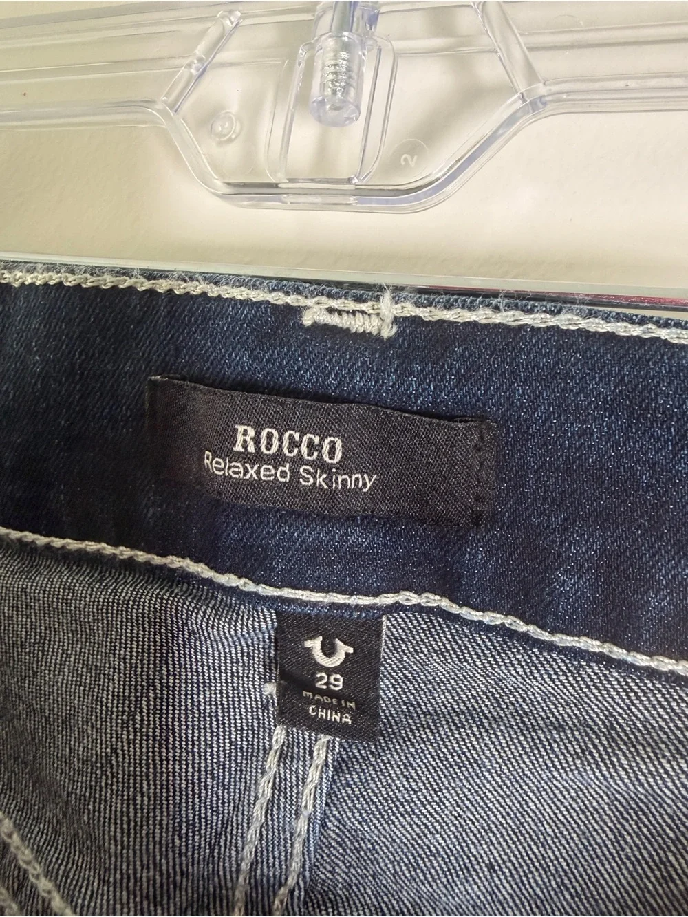 True Religion Rocco Relaxed Skinny Jeans Men 29 Dark Wash Blue Denim Premium Y2K